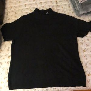 Black Shirt Sleeve Sweater Turtle Neck